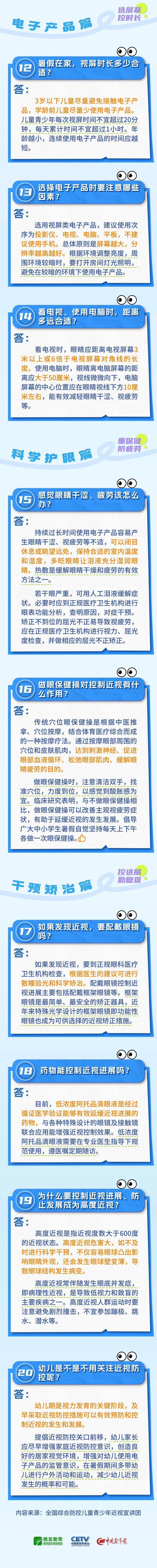 大图！暑假多场景近视防控20问答师生家长一起看(图2)
